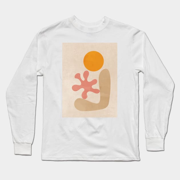 Nordic Abstract Geometric Long Sleeve T-Shirt by Colorable